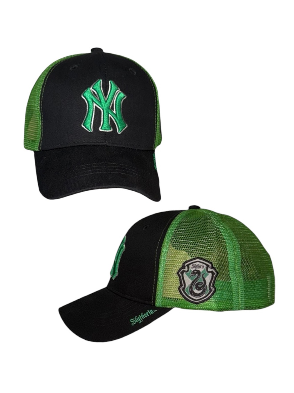 New York Yankees Black and Green Slytherin Harry Potter Hat